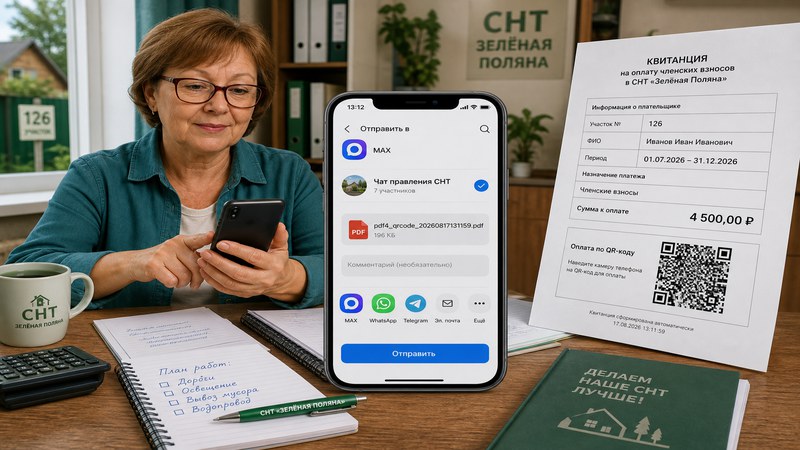 Как отправлять квитанции с QR кодом через мессенджер MAX: PDF с уникальным именем из sbqr