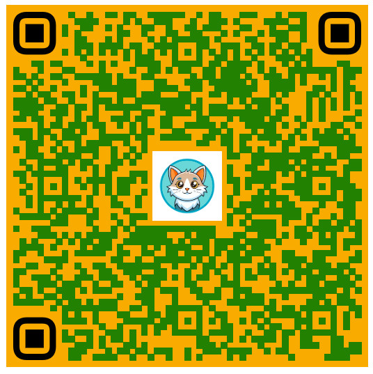 Пример стильного QR-кода в фирменных цветах с логотипом, оформленного онлайн без нейросетей