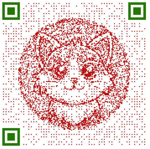 Другой пример декоративного QR с рисунком внутри модуля — конструктор sbqr.ru