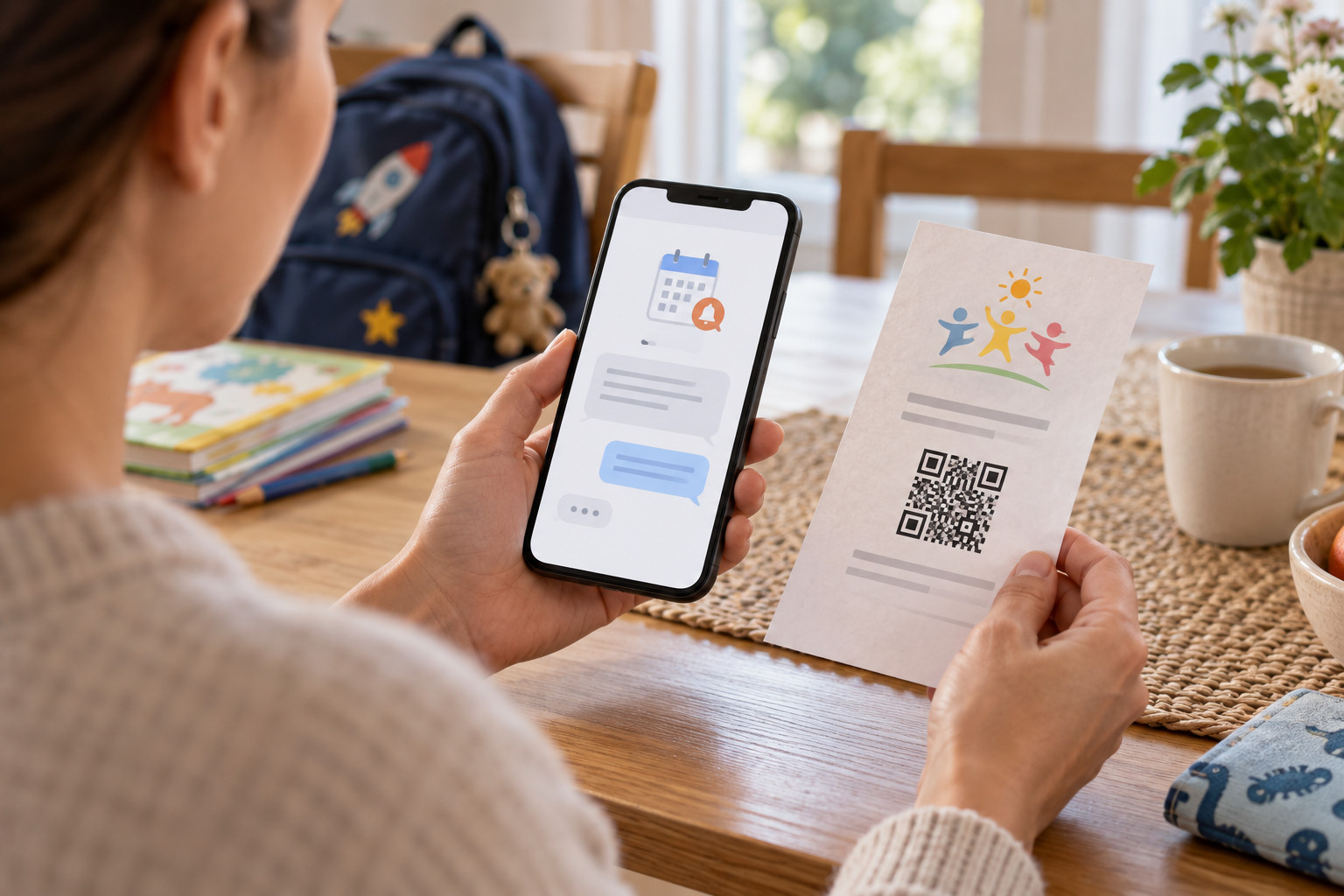 Личное сообщение родителю об оплате кружка с приложенной QR-квитанцией