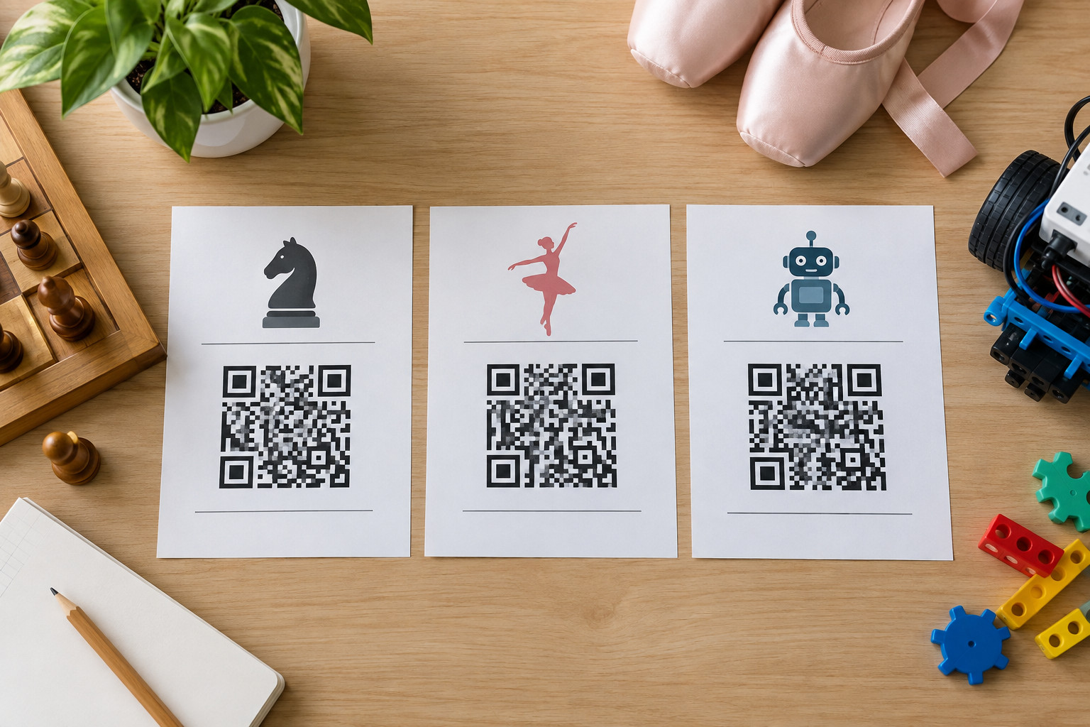 Отдельные QR-квитанции для абонемента, разового занятия и турнира
